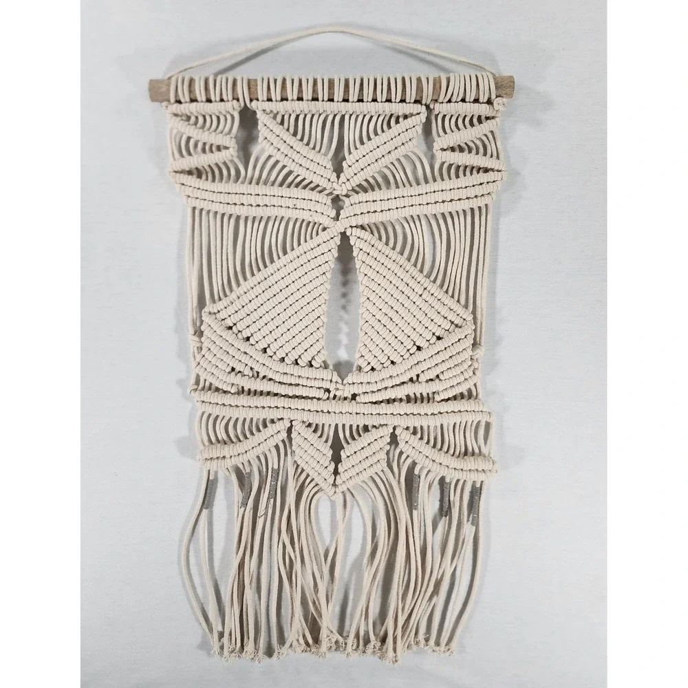 Opalhouse Handmade Macrame Wall Hanging 16x26 Cream Geometric Boho Fiber Decor